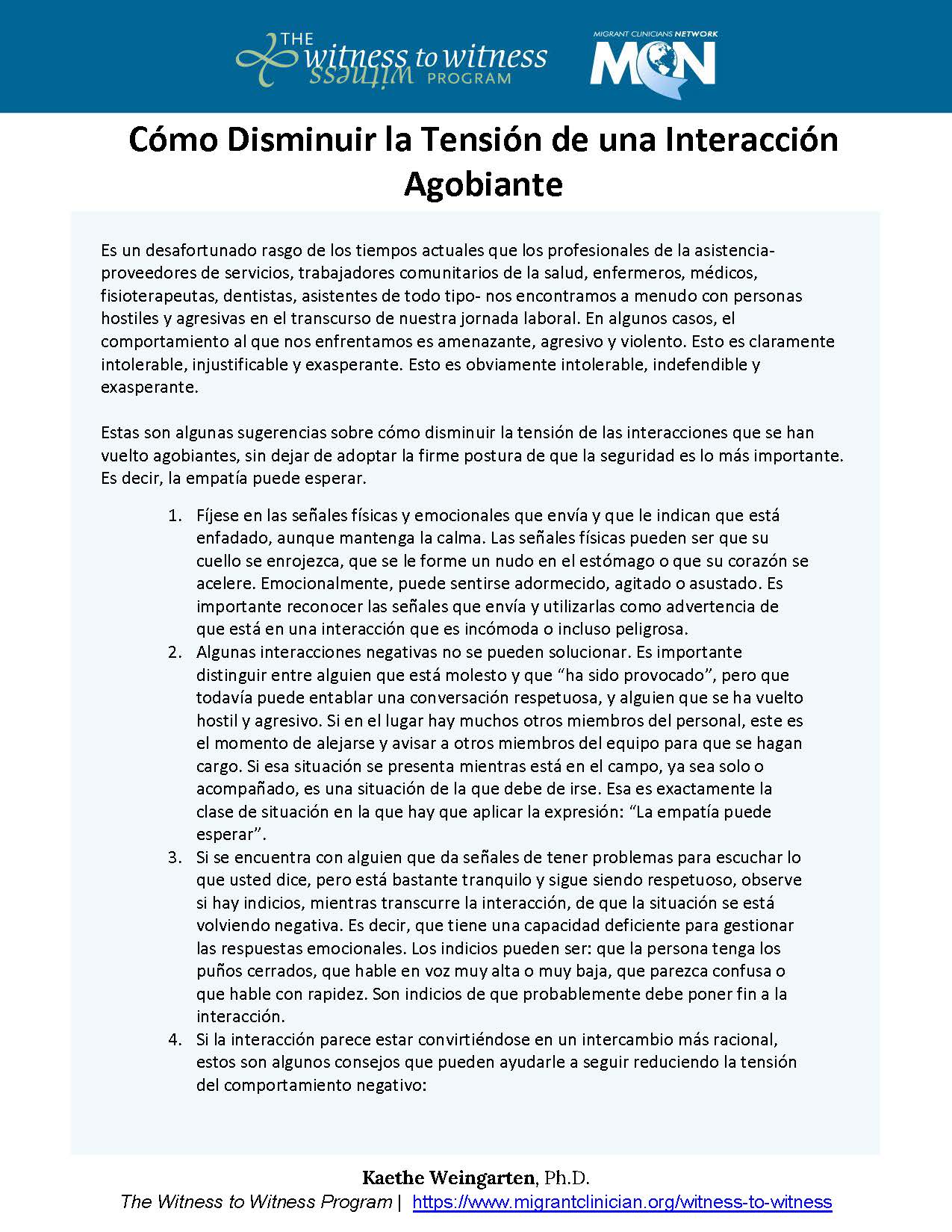 Cómo Disminuir la Tensión de una Interacción