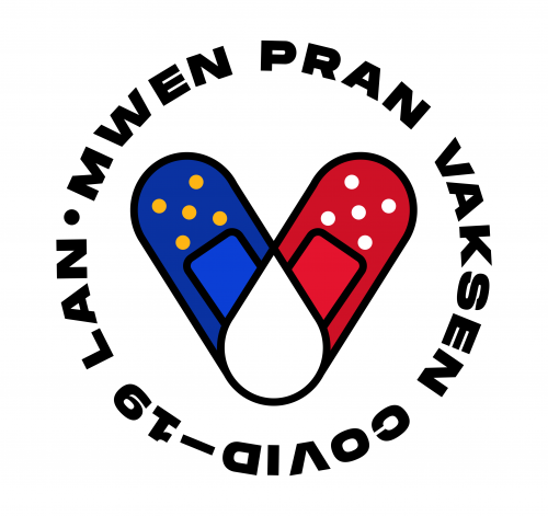 Band-Aid V-mark with Haitian Flag colors
