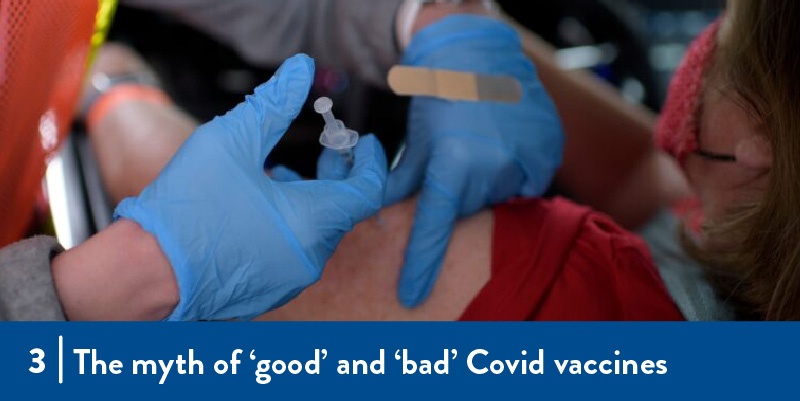 3 - The myth of good and bad vaccines A closeup of someone receiving a vaccine