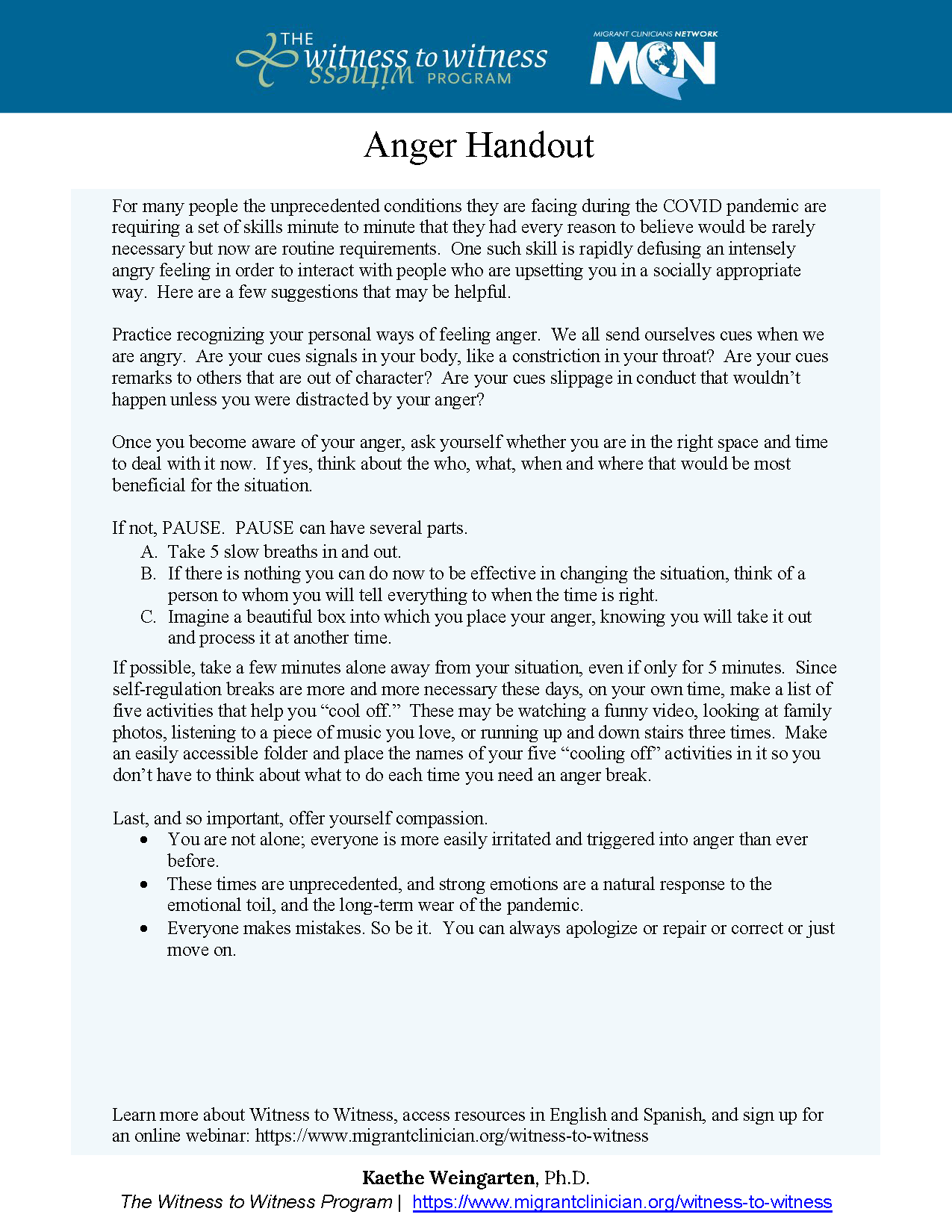 Anger Handout