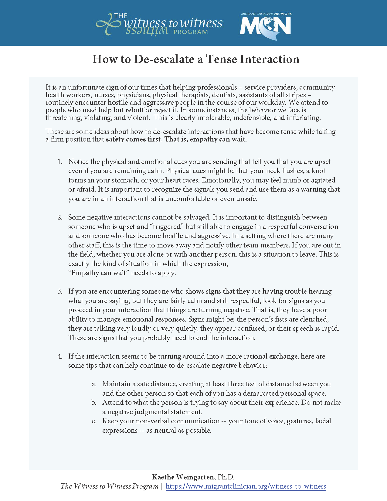 How to De-escalate a Tense Interaction