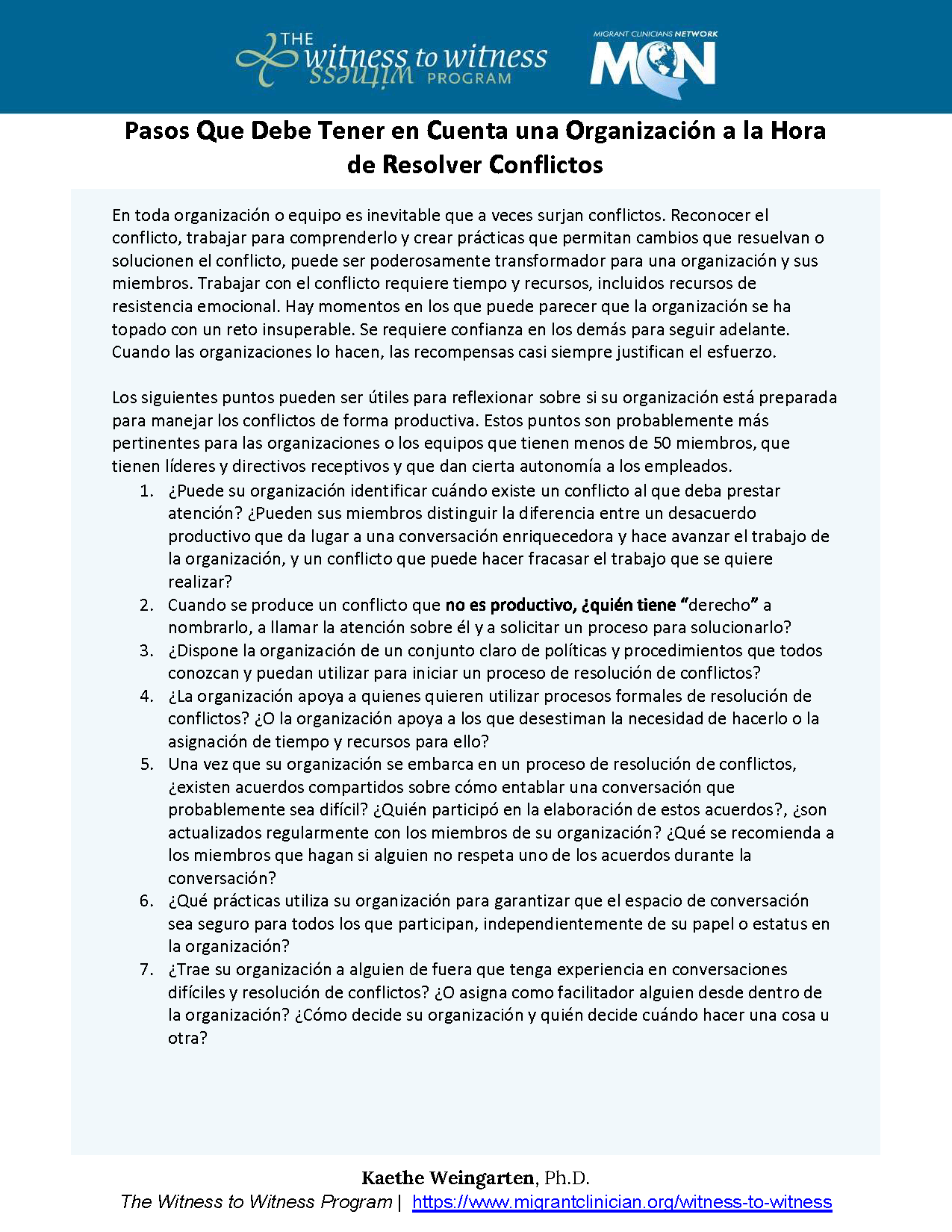 Pasos Que Debe Tener en Cuenta una Organización a la Hora de Resolver Conflictos