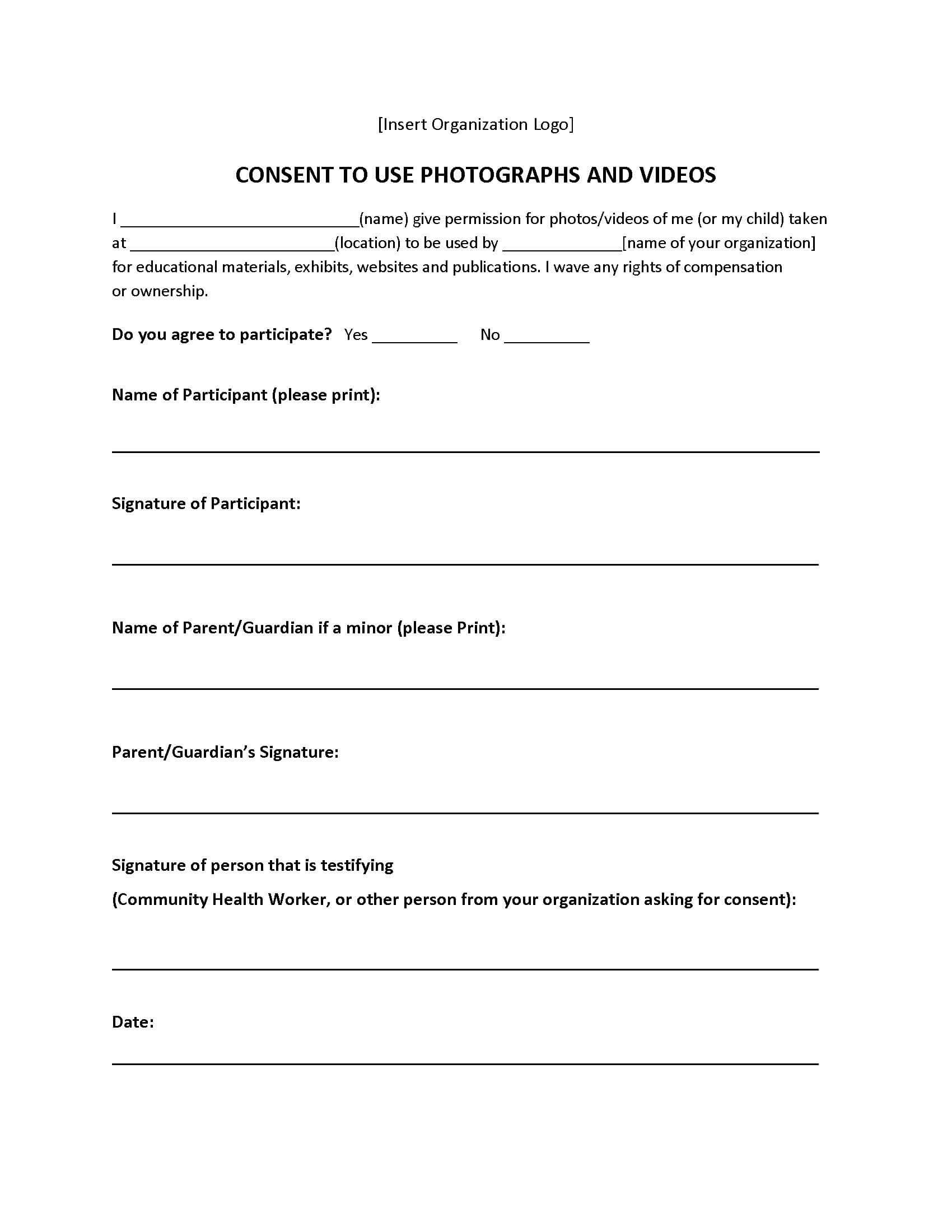 Photo and Video Release Form Template