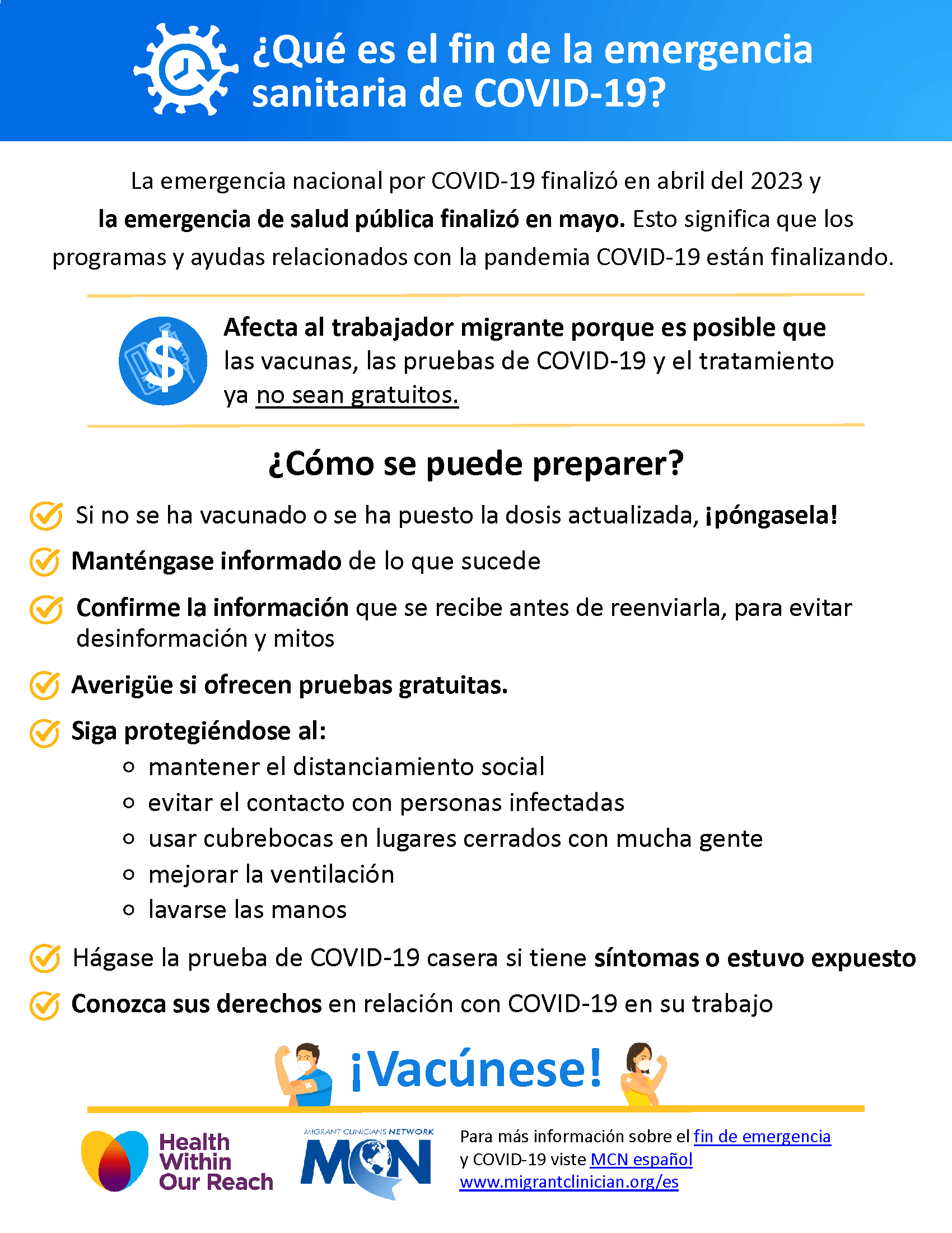 Qué es el fin de la emergencia sanitaria de COVID-19