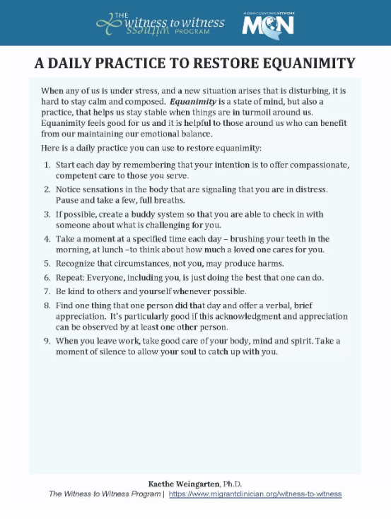 Daily Practice to Restore Equanimity