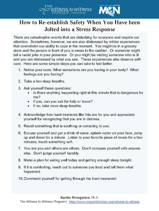 How to Reestablish Safety When you have been jolted into a stress response