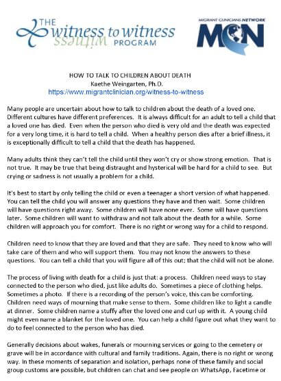 How to discuss death with children