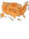 Un mapa de los Estados Unidos codificado por colores según el tipo de requisitos de informes de pesticidas que están activos para cada estado. 